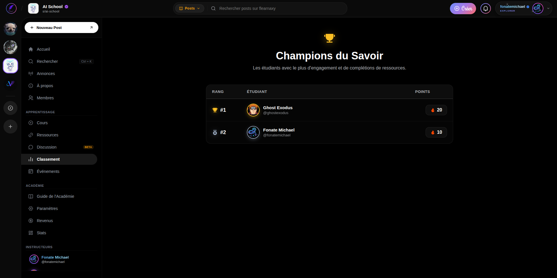 Leaderboard UI